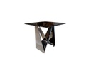 MESA LATERAL SPARTA NEGRO CON BASE ACERO INOXIDABLE (60×60×50cm)