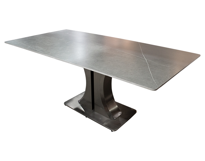 MESA DE COMEDOR TRIÁNGULO GRIS (160×80cm)