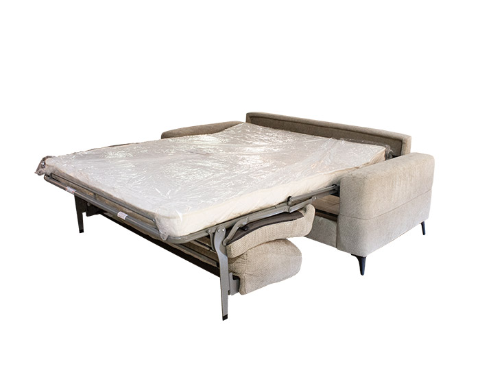 SOFA CAMA 3 PLAZAS - (198x98x89 cm) TELA BEIGE TEXTURIZADA