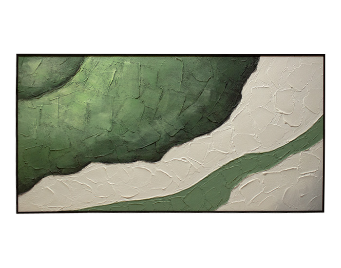 CUADRO AQUAMARINE BLANCO/VERDE (80×160cm)