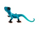 ESCULTURA DECORATIVA GECKO MINI AZUL DE BRONCE (4×5×8cm) - MOD. MCH.ESC.0064